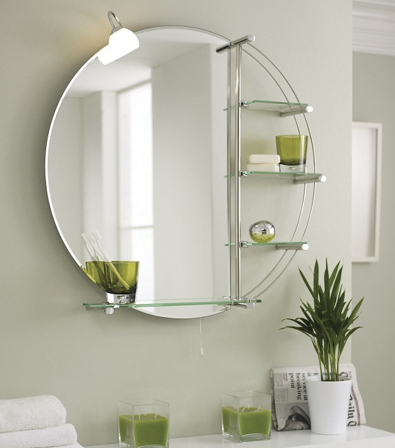 Rất ít người để ý đến việc chọn gương trong phòng tắm. Tuy nhiên, gương lại có thể tạo cảm giác không gian chật hẹp trở nên rộng hơn. Chiếc gương tròn sẽ tạo cảm giác bức tường được nhân đôi.