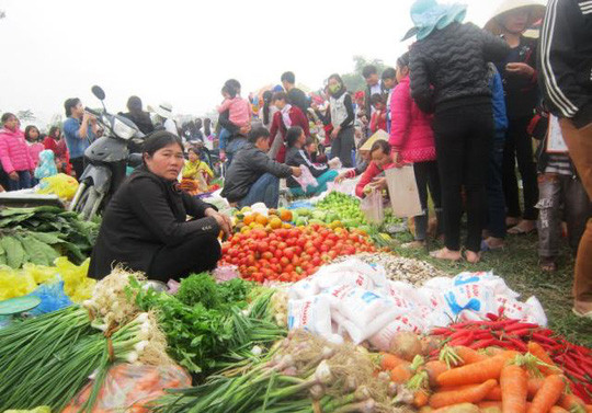 Tại chợ, người dân có thể mua các sản phẩm thiết yếu như rau củ quả và nhiều đồ dùng khác. Ảnh: Nld.