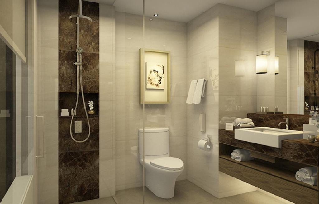 Nội thất hiện đại bên trong phòng tắm. Ảnh: Booking.