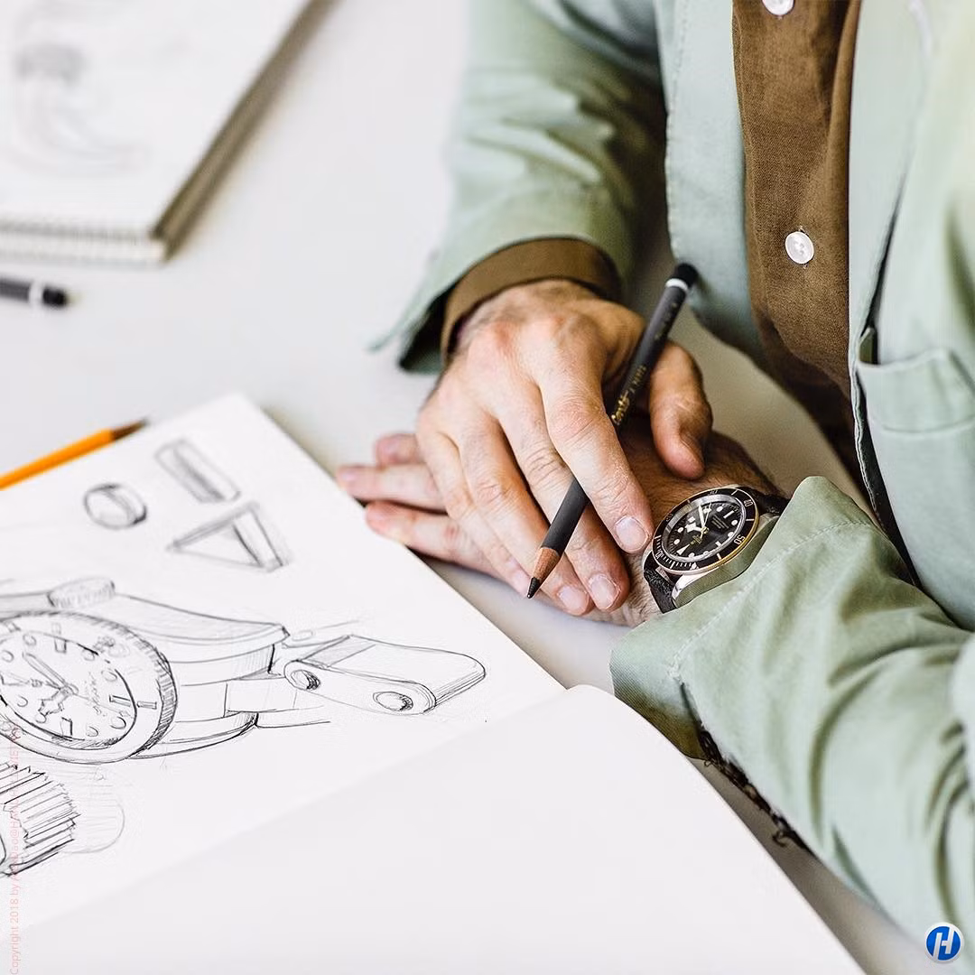 Đầu tiên, các chuyên gia lên ý tưởng cho thiết kế và bộ chuyển động của đồng hồ Tudor.