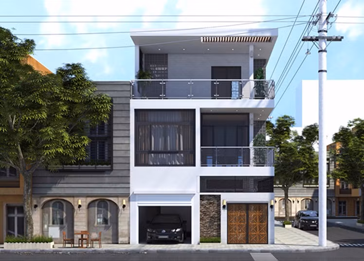 Ngôi nhà gây ấn tượng mạnh với vẻ bề ngoài mang phong cách hiện đại, sang trọng. Ảnh: Nhadepstyle.