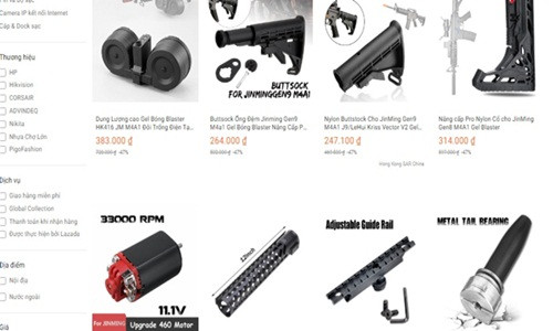 Lazada hua go bo, quang cao rao ban thiet bi sung van tran lan