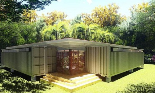 Mẫu nhà container gây thu hút bởi sự đối xứng tuyệt vời. Ảnh: Nhadepso.