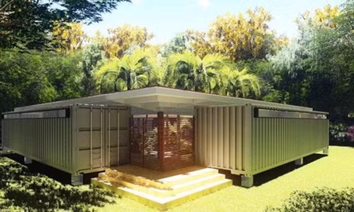 Mẫu nhà container gây thu hút bởi sự đối xứng tuyệt vời. Ảnh: Nhadepso.