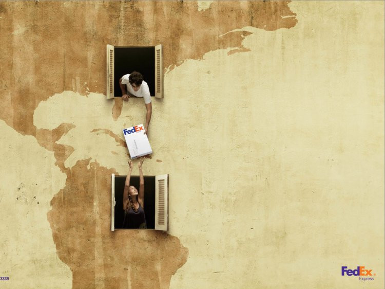 Hãng vận chuyển FedEx gửi thông điệp họ có thể giao hàng trên khắp thế giới, như hàng xóm của bạn vậy.