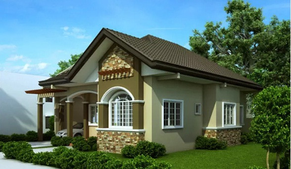 Mái ngói màu nâu nổi bật giữa khu vườn xanh mướt mang đậm phong cách ở vùng ngoại ô. Ảnh: Internet.