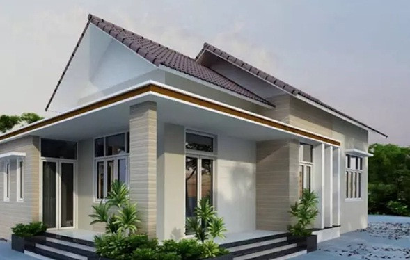 Hệ mái dốc giúp ngôi nhà mát mẻ hơn vào những ngày nắng nóng, đồng thời chịu được những trận mưa lớn. Ảnh: Song Phat Construction.