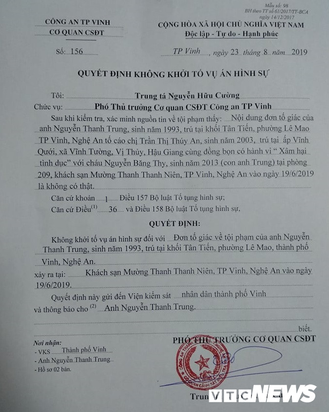 Nghi van be gai 6 tuoi bi xam hai o Nghe An: Khong khoi to