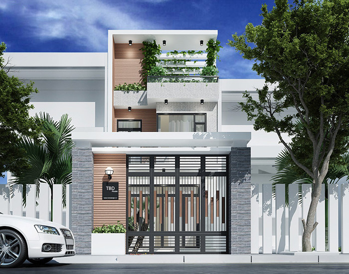 Lược bỏ các chi tiết phào chỉ cầu kì, kiến trúc ngôi nhà chú trọng việc sử dụng các khối hình vuông và chữ nhật. Ảnh: Arcviet.