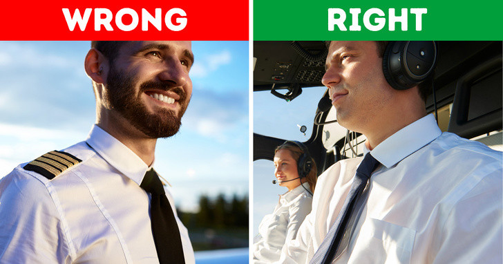 Một số hãng hàng không không cho phép phi công để râu. Lý do bởi râu có thể hạn chế tác dụng của mặt nạ oxy, khiến mặt nạ không thể hoạt động bình thường. Trong trường hợp khẩn cấp, mặt nạ oxy giúp các phi công tỉnh táo để xử lý tình huống. Nguồn ảnh: BrightSide.