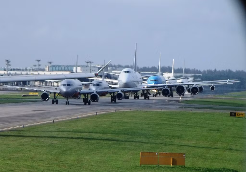 Hình ảnh hiếm thấy diễn ra tại sân bay hàng đầu thế giới Changi (Singapore). Ảnh: Flickr.