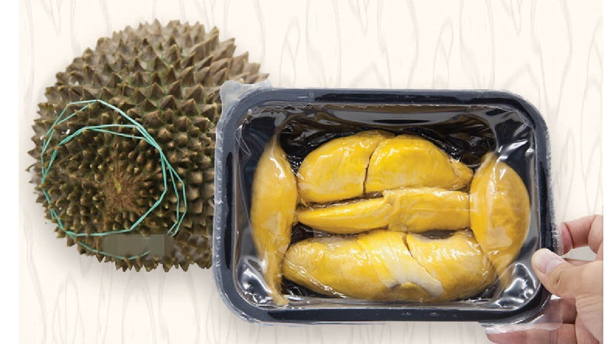 Một khay sầu riêng đóng gói đông lạnh 400g có giá từ 550.000 - 600.000 đồng. Ảnh: VinFruits.