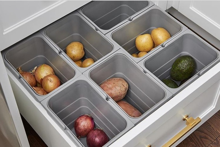 Cách tuyệt vời để lưu trữ rau củ trong phòng bếp.
