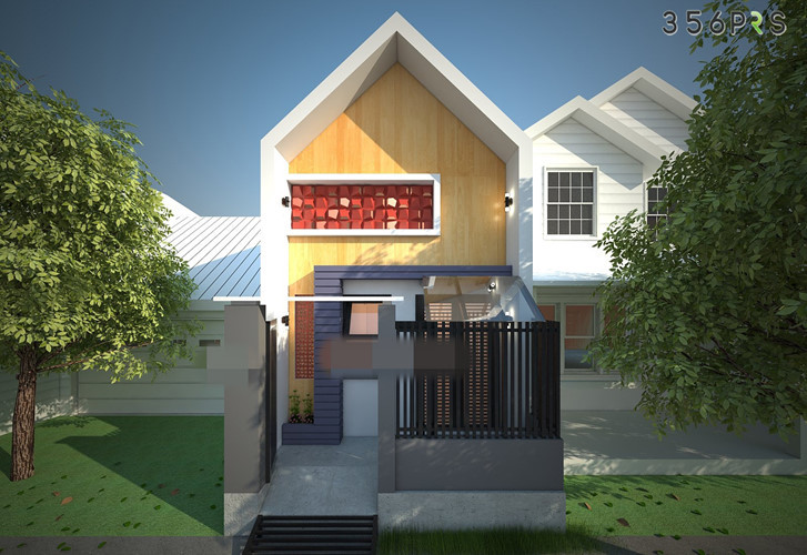 Trên diện tích xây dựng 5x14m, tầng trệt được bố trí 70m2 và tầng lửng 50m2. Ảnh: 356prs.