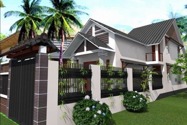 Cùng với việc dành riêng 3m cho sân, ngôi nhà sẽ bố trí lùi ra sau theo hình chữ L nhằm tạo lối đi riêng vào cửa hậu và thuận tiện cho việc để xe. Ảnh: Maunhadepmoi.