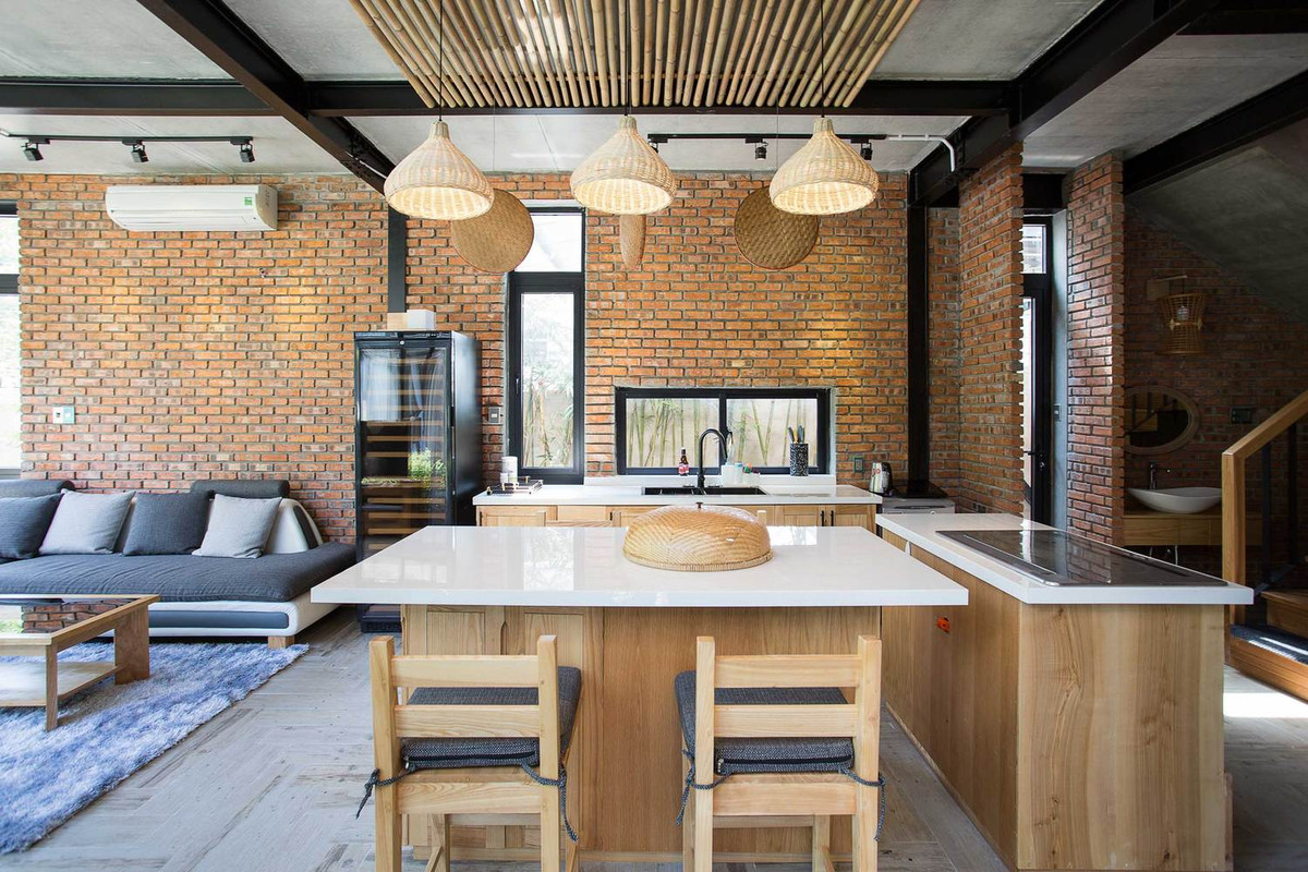 Nhà bếp xinh xắn và gọn gàng.