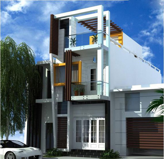 Để tránh sự đơn điệu, nhà ống lệch tầng phá cách cũng được ra đời để đáp ứng nhu cầu về thẩm mỹ ngày càng cao của gia chủ. Ảnh: Nhadep.