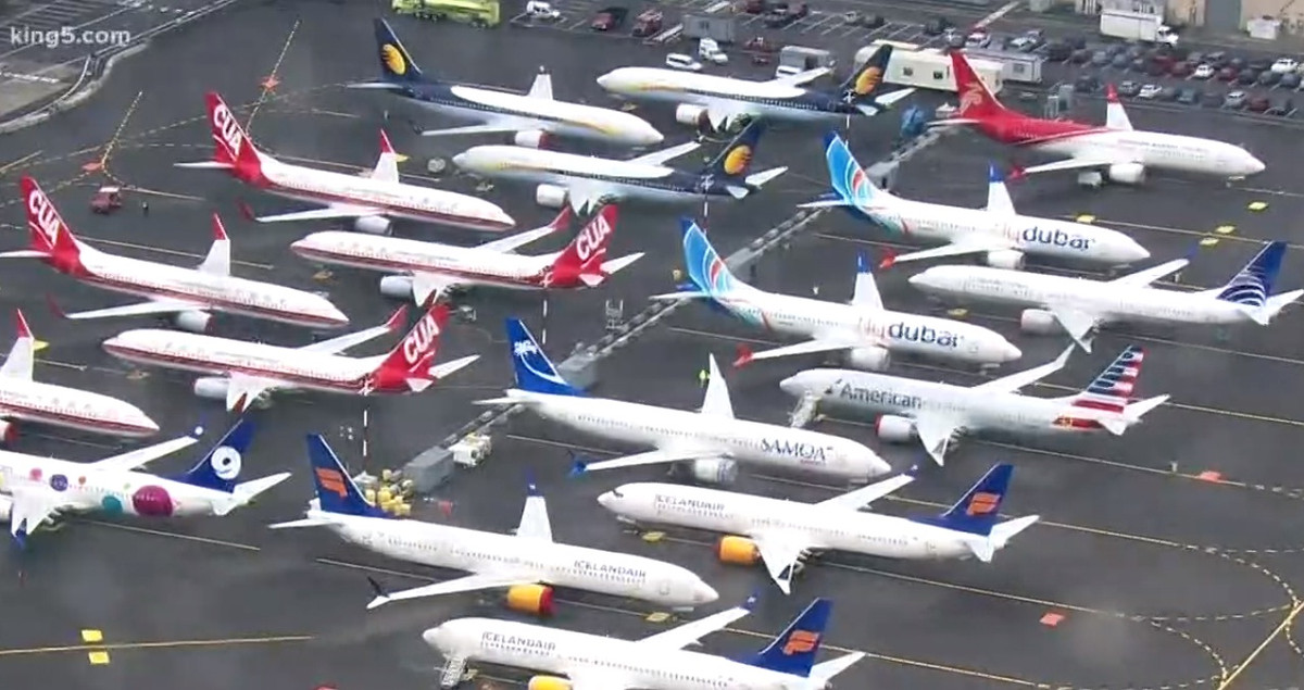 Phần lớn máy bay đậu ở đây đều là 737 Max. Ảnh: King5.