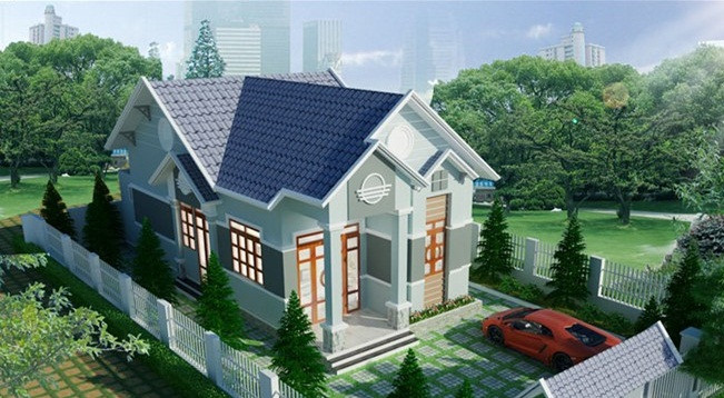 Khuôn viên sân vườn rộng rãi và thoáng mát. Ảnh: Nhadepmoi.