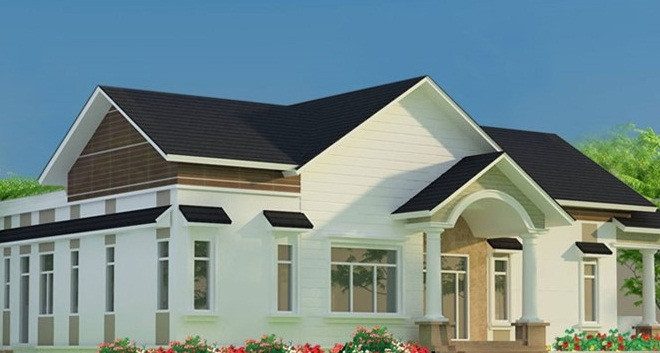 Nhà cấp 4 mái thái lắp đặt nhiều cửa sổ lấy ánh sáng tự nhiên tối đa. Ảnh: Nhadepmoi.