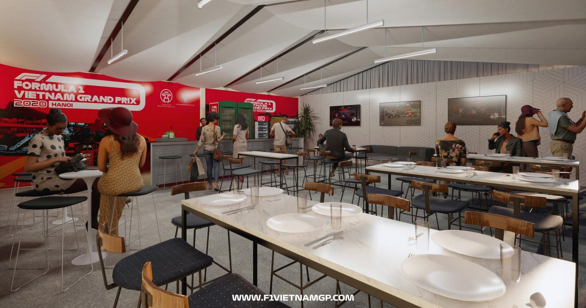 Khu vực ăn uống được xây trên các khán đài.