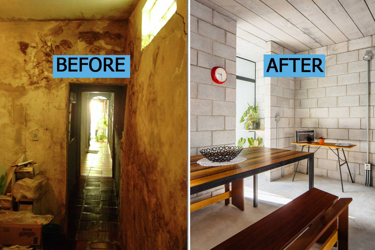 Đáp ứng nhu cầu tiết kiệm chi phí tối đa của gia chủ, kiến trúc sư sử dụng vật liệu gạch xi măng để tạo nên những khối tường thô không cầu kỳ nhưng vẫn rất chỉn chu.