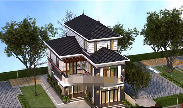 Mẫu nhà 2 tầng 1 tum hiện đại với không gian trong ngoài đều hợp lý và mang lại cảm giác gần gũi với thiên nhiên. Ảnh: Maunhadepmoi.