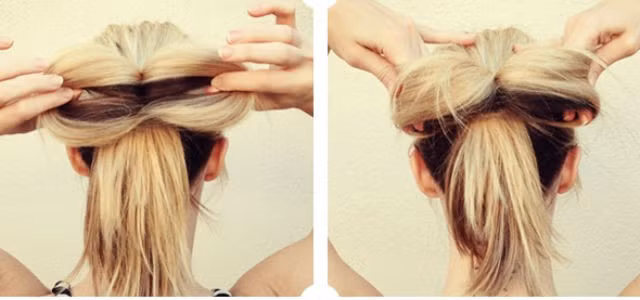 Dù thả tóc hay bối cao, mái tóc cánh bướm xinh xinh này vẫn rất dễ thương và điệu đà.