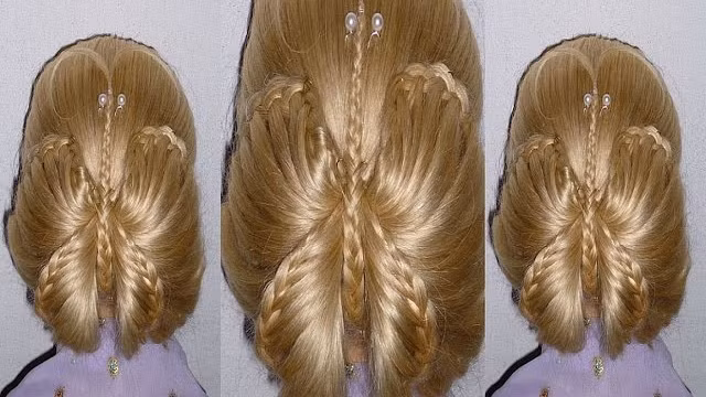 Kiểu tóc bướm công phu này đòi hỏi tay nghề người tết phải thật khéo léo.