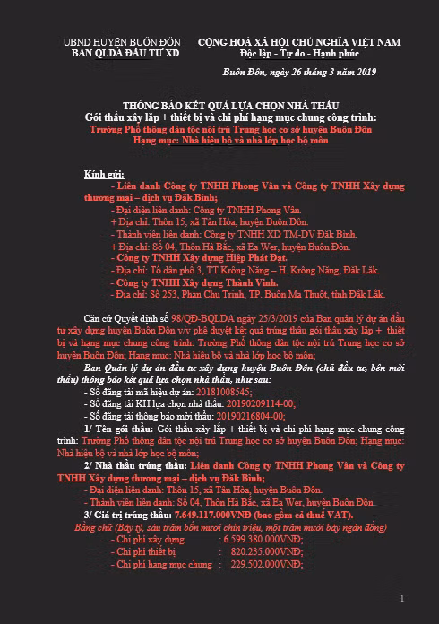 Dak Lak: Cty Phong Van nha thau 'bach phat bach trung' tai Ban QLDA Buon Don-Hinh-2