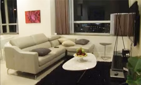 Ảnh thực tế phòng khách trong căn hộ của Khắc Tiệp.