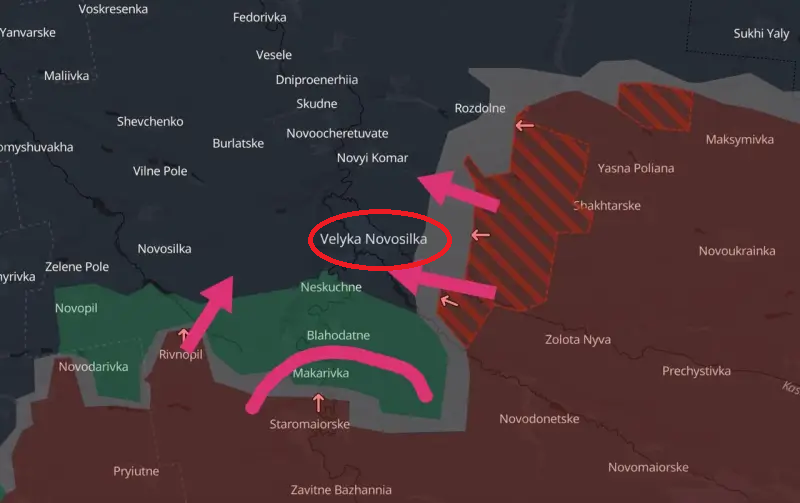 Ban đầu, quân Nga chỉ tấn công nhằm mục đích kiềm chế, dự định sẽ chiếm Kurakhove trước rồi mới tấn công Velyka Novosilka, nhưng không ngờ rằng việc chiếm Kurakhove lại diễn ra suôn sẻ như vậy, và việc mở hai mặt trận cùng lúc dường như không gặp vấn đề gì. Ảnh: Topwar