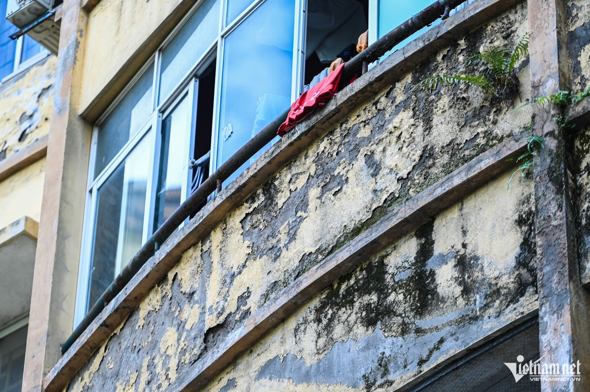  Thực trạng xuống cấp tại các khối nhà tại khu tái định cư Đồng Tàu. Ảnh: Thạch Thảo Trong 3 năm gần đây, các ki-ốt bán hàng ở toà nhà N1, N4, N9, N10 bị bỏ trống sau khi cưỡng chế thu hồi, gây lãng phí. Hiện những ki-ốt này đóng cửa kín mít, trở thành nơi chất đồ.