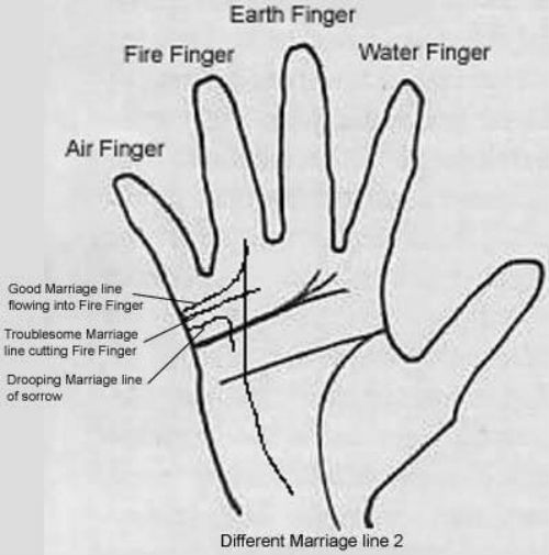 Chủ nhân của đường hôn nhân chạy qua đường tâm đạo, kết thúc ở giữa lòng bàn tay sẽ gặp nhiều tai họa bất ngờ. Ảnh: Blogspot.