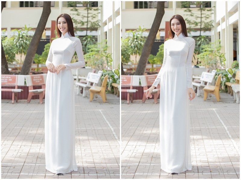 Mới đây, Hoa hậu Thùy Tiên trở về thăm trường THPT Nguyễn Công Trứ (Quận Gò Vấp, TP HCM).