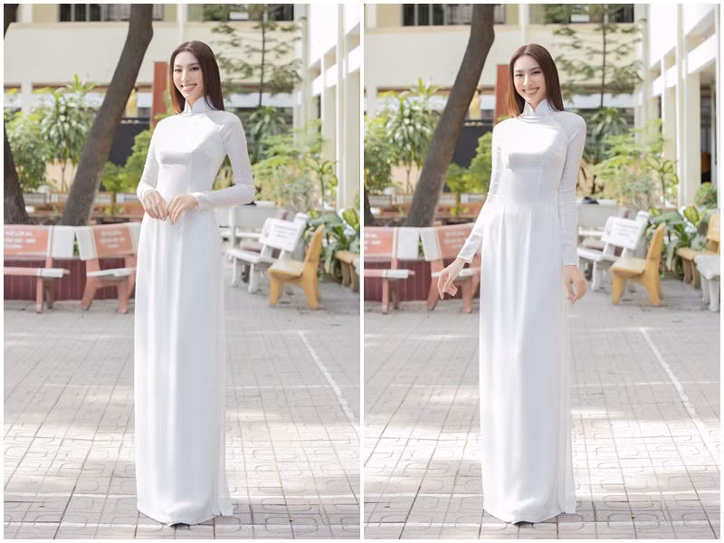 Mới đây, Hoa hậu Thùy Tiên trở về thăm trường THPT Nguyễn Công Trứ (Quận Gò Vấp, TP HCM).