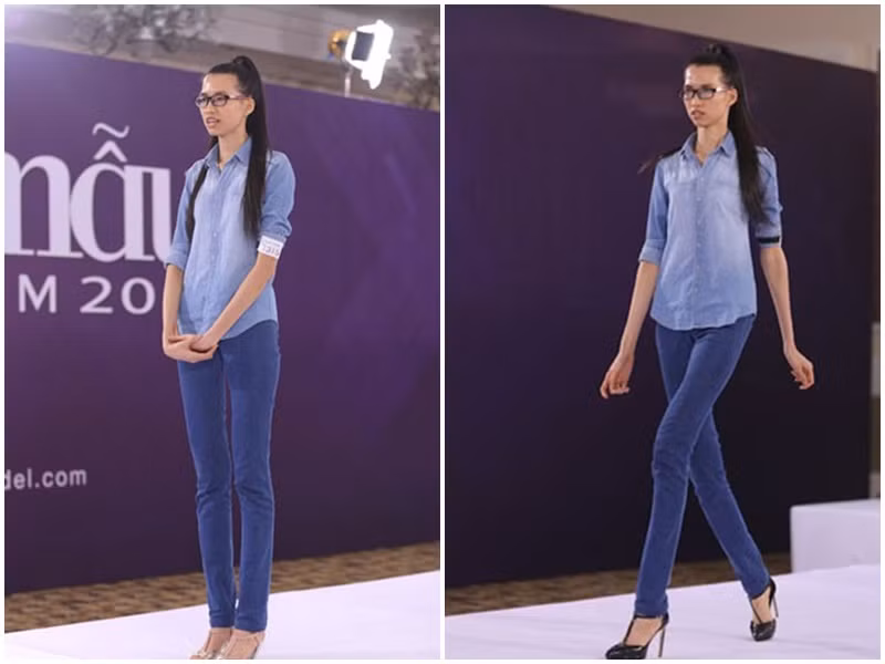 Khi tham gia cuộc thi Vietnam’s Next Top Model 2015, Hồng Xuân gây chú ý bởi chiều cao 1m90. Ở sân chơi này, cô đoạt giải á quân. Ảnh: Vietnam’s Next Top Model