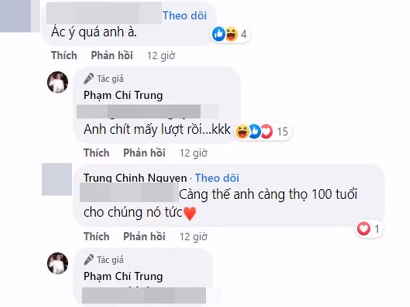 Nhiều đồng nghiệp, khán giả bức xúc trước việc Chí Trung bị đồn ác ý về sức khỏe. Ảnh chụp màn hình