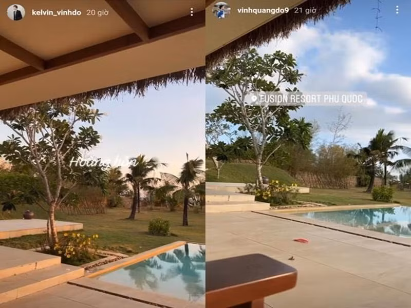 Tuy nhiên, theo Vietnamnet, một số thông tin khác cho rằng Đỗ Mỹ Linh hẹn hò thiếu gia Đỗ Vinh Quang - em trai của Đỗ Quang Vinh bởi mới đây, Đỗ Quang Vinh và Đỗ Vinh Quang đều check-in tại Phú Quốc. Ảnh: Vietnamnet