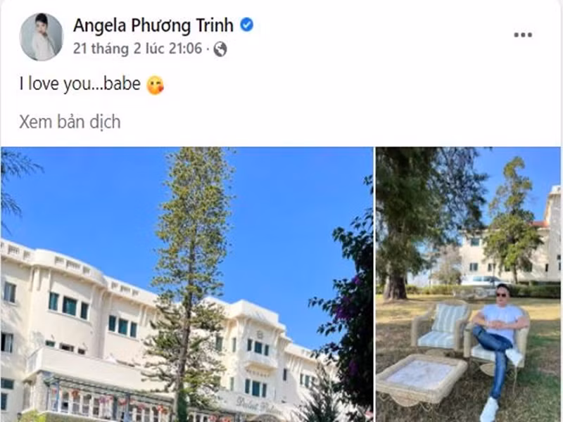 Mới đây, "bà mẹ nhí" chia sẻ lại bài đăng của Cao Thái Sơn và bày tỏ: "I love you...baby" (tạm dịch: Em yêu anh).