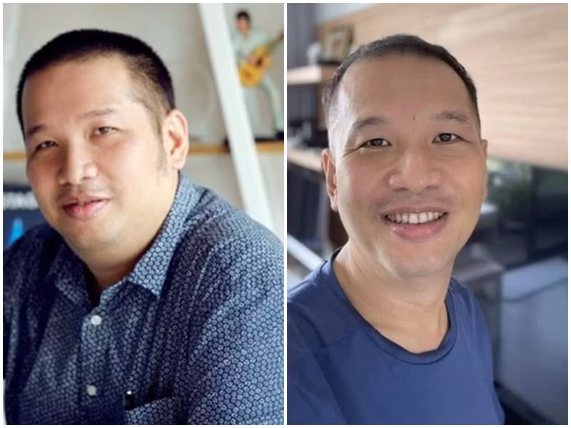 Chồng cũ của Phạm Quỳnh Anh từng gây bất ngờ khi giảm 32kg trong mùa dịch COVID-19, từ 110kg xuống còn 78kg.