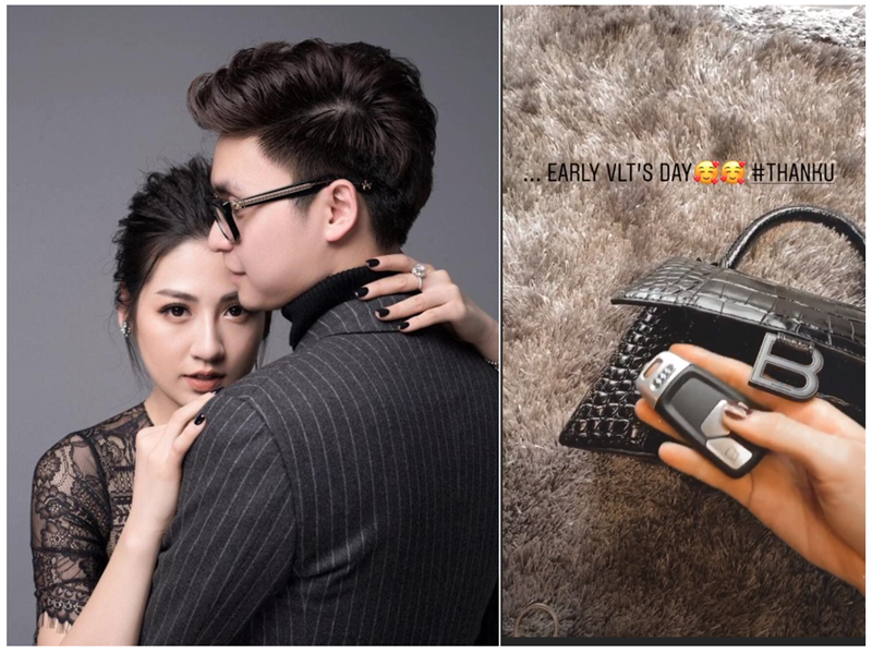 Quà Valentine của Á hậu Tú Anh năm 2020 từ ông xã là túi hiệu và xe hơi. Ảnh: Giao thông
