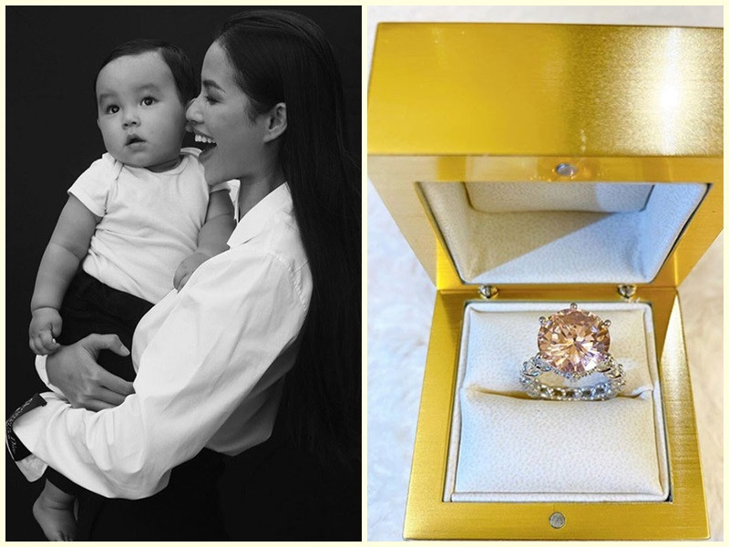 Quà Valentine của Phạm Hương cũng khủng không kém quà của Phan Thị Mơ. Trên trang cá nhân, Phạm Hương khoe ảnh chiếc nhẫn kim cương đeo trên ngón tay áp út dịp lễ Tình nhân năm 2020. Nhẫn kim cương là món quà cô nhận được từ chồng sắp cưới.