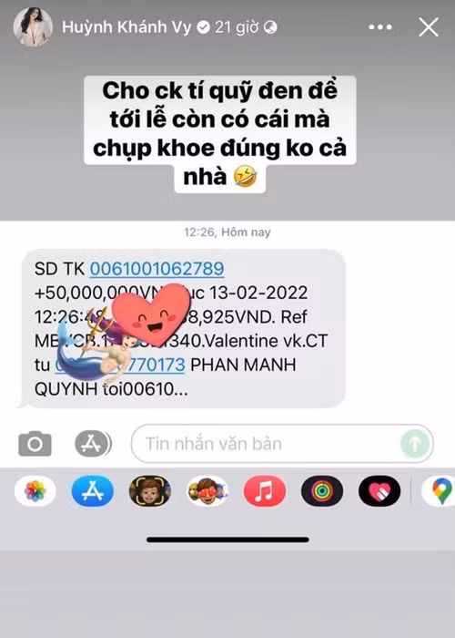 Khánh Vy khoe quà Valentine 2022 giống nhiều mỹ nhân Việt khác.