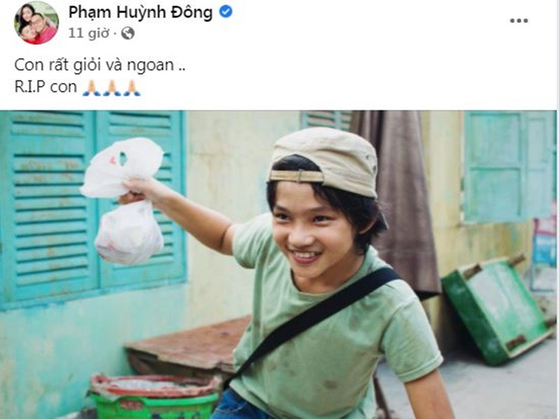 Huỳnh Đông khen ngợi Bảo Bảo rất giỏi và ngoan lúc sinh thời. Ảnh chụp màn hình