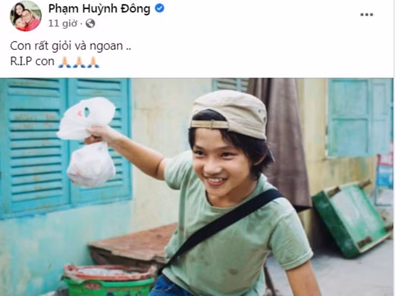 Huỳnh Đông khen ngợi Bảo Bảo rất giỏi và ngoan lúc sinh thời. Ảnh chụp màn hình