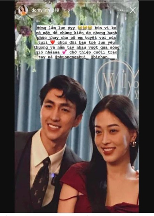 Hoa hậu Đỗ Mỹ Linh mong chờ thiệp cưới của Phương Nga và Bình An. Ảnh chụp màn hình