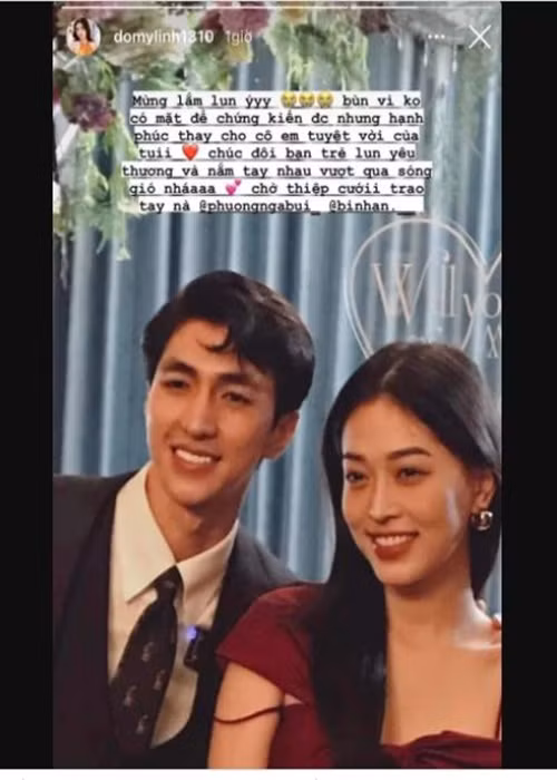 Hoa hậu Đỗ Mỹ Linh mong chờ thiệp cưới của Phương Nga và Bình An. Ảnh chụp màn hình