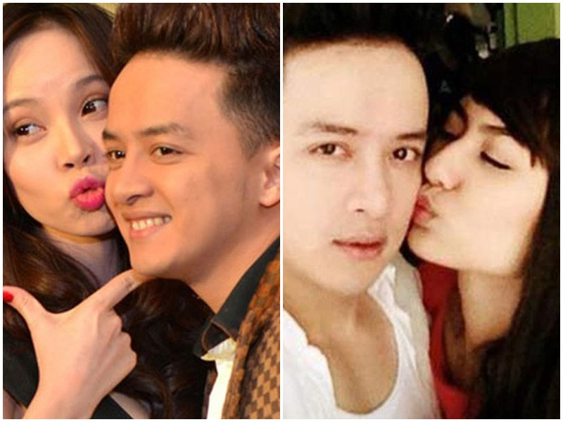 Cao Thái Sơn từng liên tục xuất hiện tình tứ bên siêu mẫu Ngọc Bích (trái) và người mẫu Hồng Quế. Mối quan hệ giữa nam ca sĩ với Ngọc Bích và Hồng Quế bị nhiều người cho là chiêu PR tên tuổi. Ảnh: Khám phá, Gia đình Việt Nam