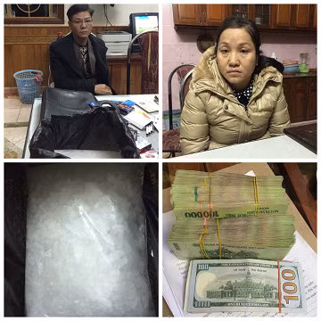 Các đối tượng và tang vật vụ án.